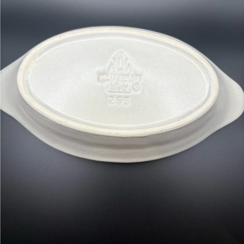 Pfaltzgraff Yorktowne Stoneware Au Gratin Dish Number 265 USA Vintage White Blue - Picture 3 of 13